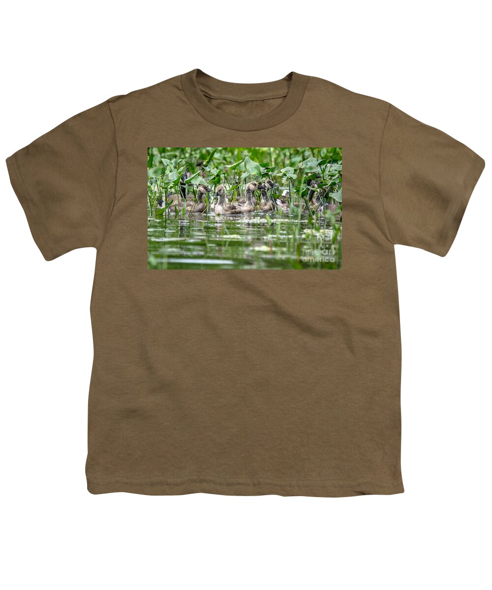 Cheryl Baxter Photography Youth T-Shirt featuring the photograph Canadian Geese on the Pond by Cheryl Baxter