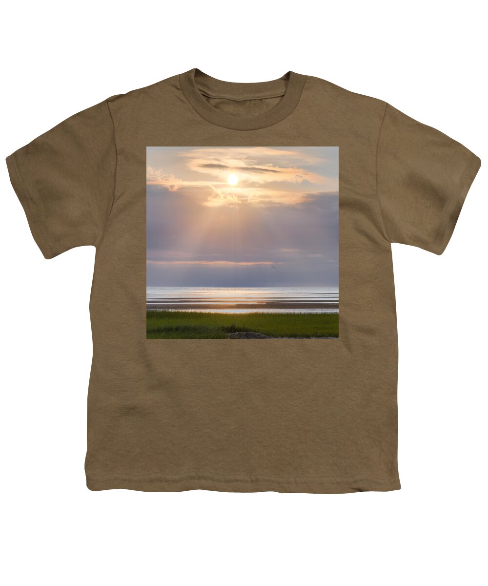 Square Youth T-Shirt featuring the photograph Cape Cod First Encounter Beach Square by Bill Wakeley