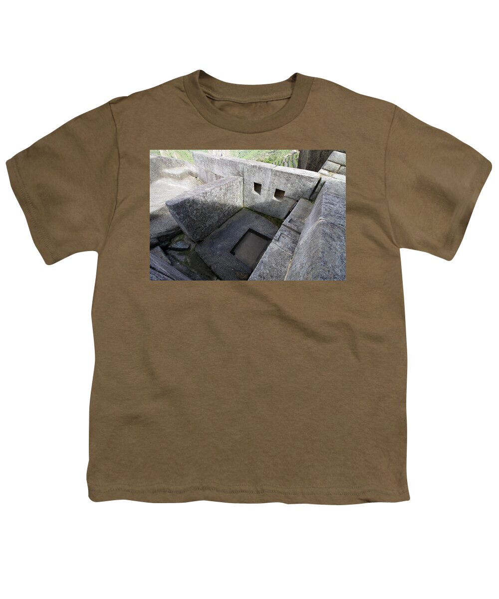 Machu Picchu Youth T-Shirt featuring the photograph Ceremonial Baths At Machu Picchu by Aidan Moran