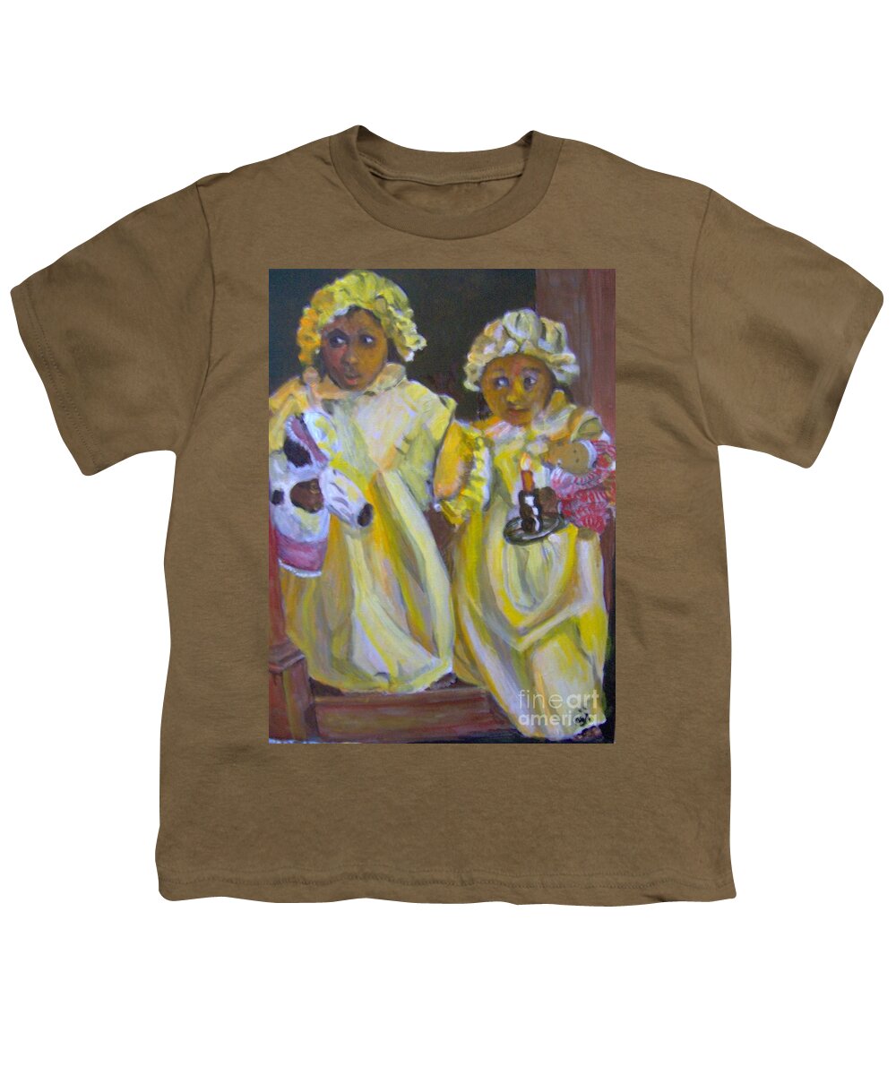 Girls Youth T-Shirt featuring the painting Christmas Eve by Saundra Johnson