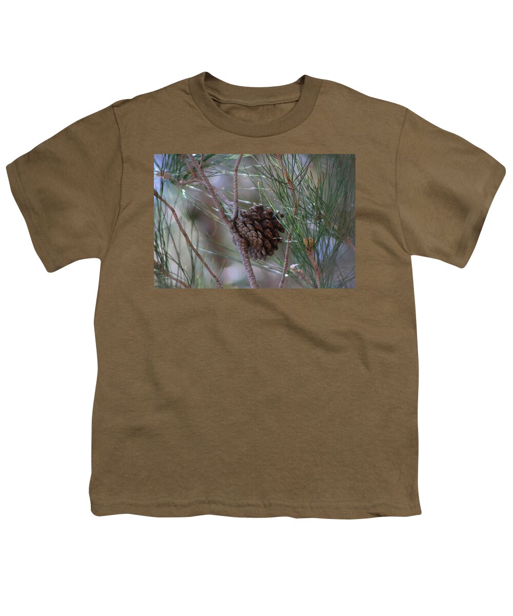 Closeup Youth T-Shirt featuring the photograph Close Up of Pine Tree Branches and Pinecone in Nevada by Colleen Cornelius