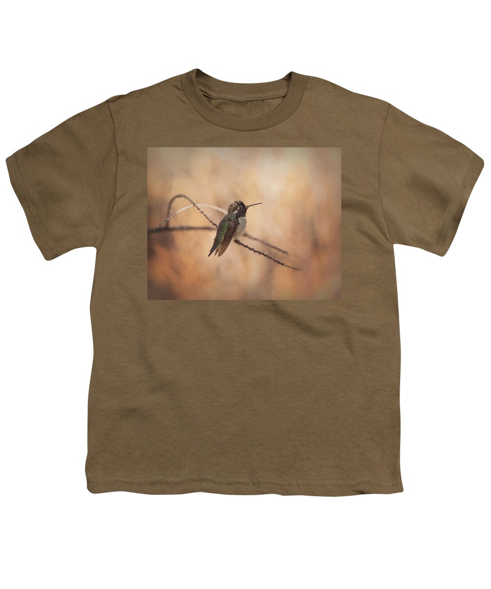 Hummingbird Youth T-Shirt featuring the photograph Costa's Hummingbird Out On A Limb by Saija Lehtonen