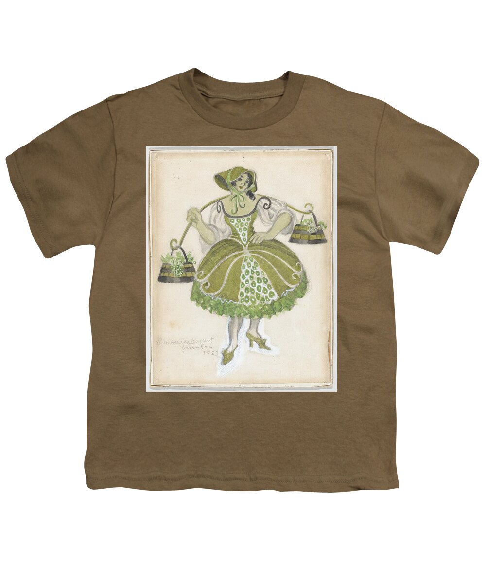 Costume Design For The Shepherdess (les Tentations De La Berger) Youth T-Shirt featuring the painting Costume Design by Juan Gris