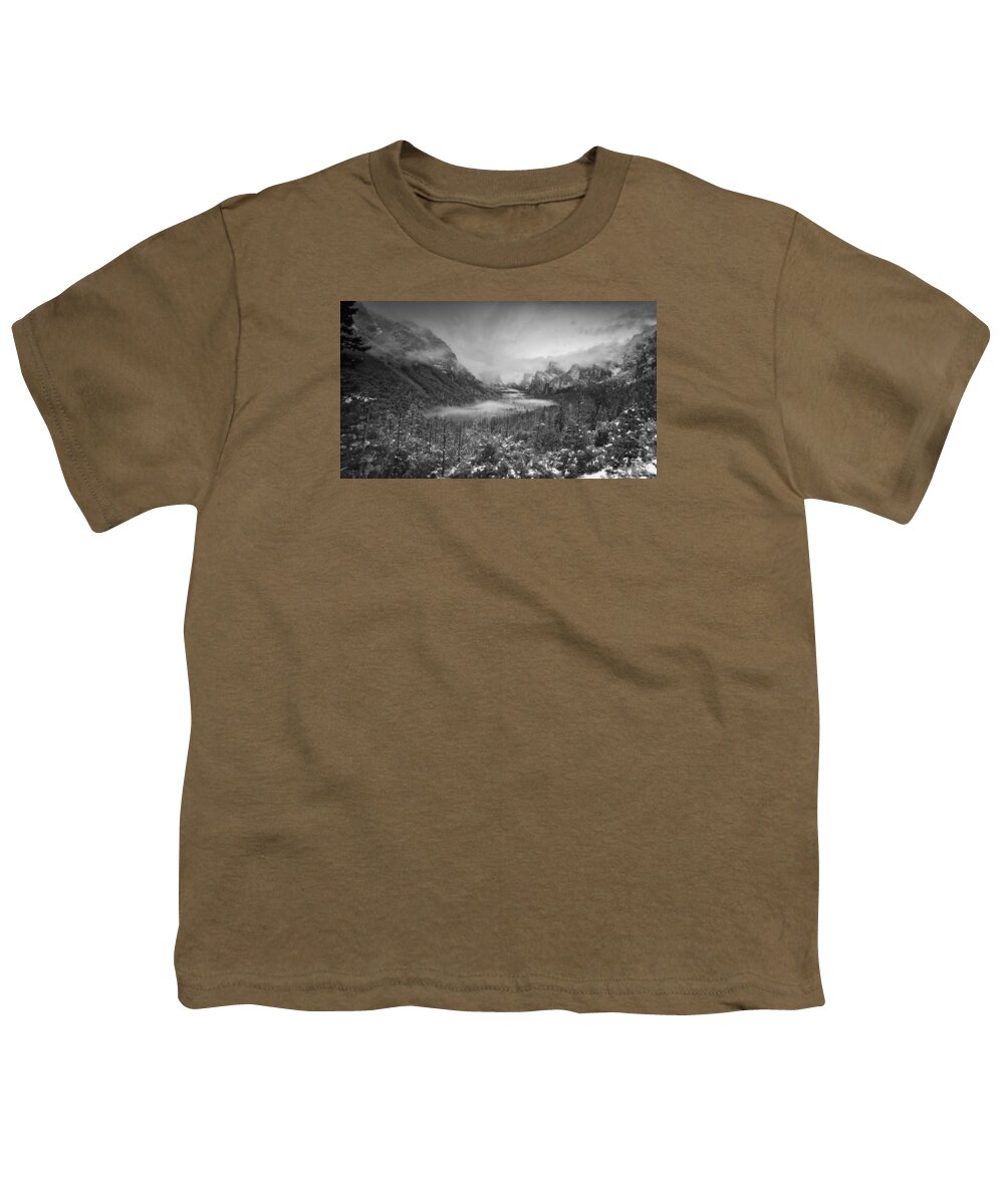 Yosemite Youth T-Shirt featuring the photograph Cotton Candy blankets Yosemite by Lora Lee Chapman