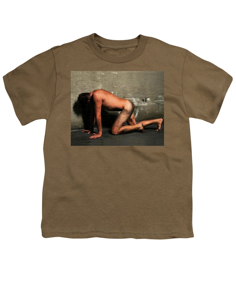 Crawling Youth T-Shirt featuring the painting Crawling Away by Troy Caperton
