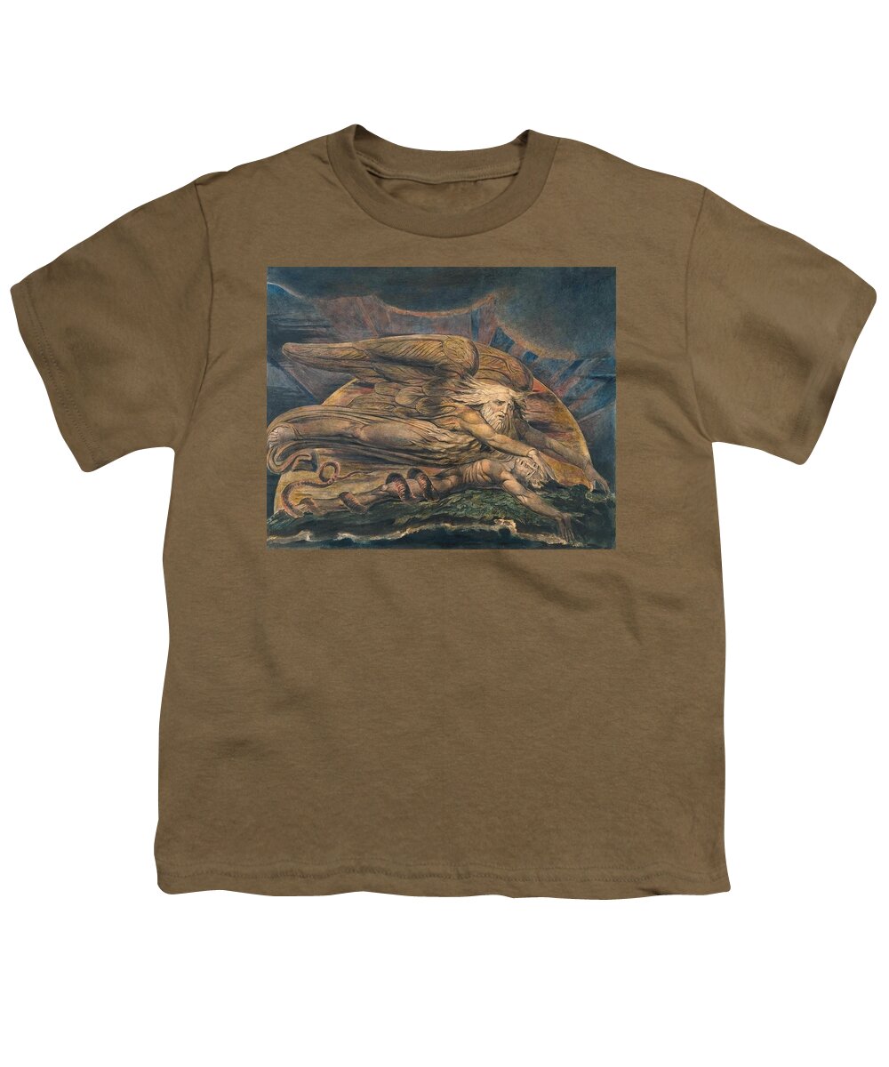 William Blake Elohim Creating Adam 1795c. 1805 Youth T-Shirt featuring the painting Creating Adam by MotionAge Designs