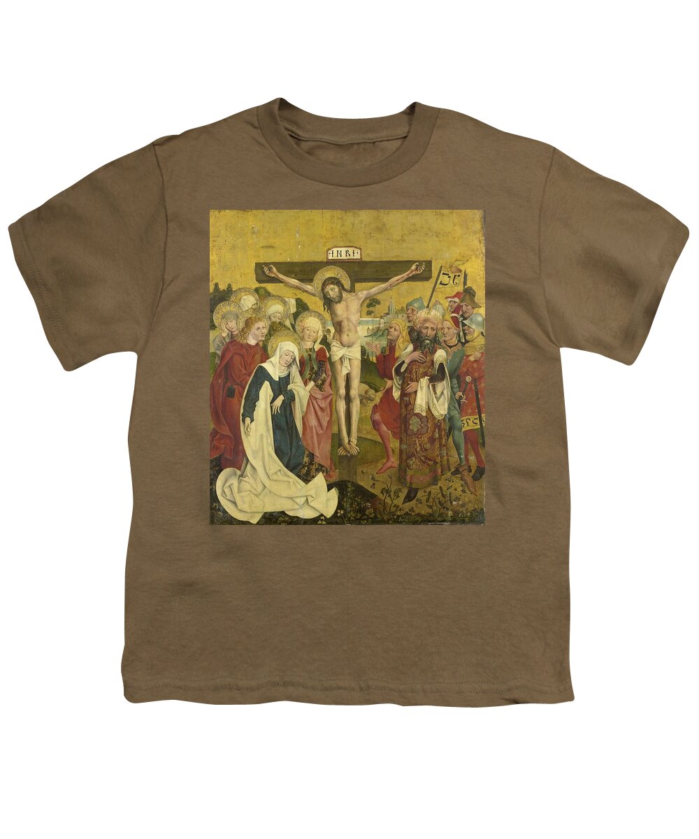 Crucifixion Youth T-Shirt featuring the painting Crucifixion Christ on a cross by Vintage Collectables