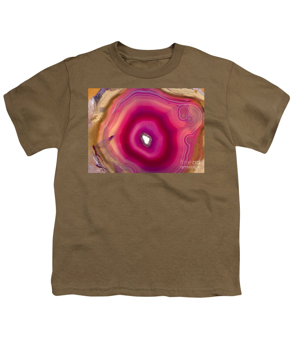 Agate Youth T-Shirt featuring the photograph Crystal Geode - Close-up by Anthony Totah