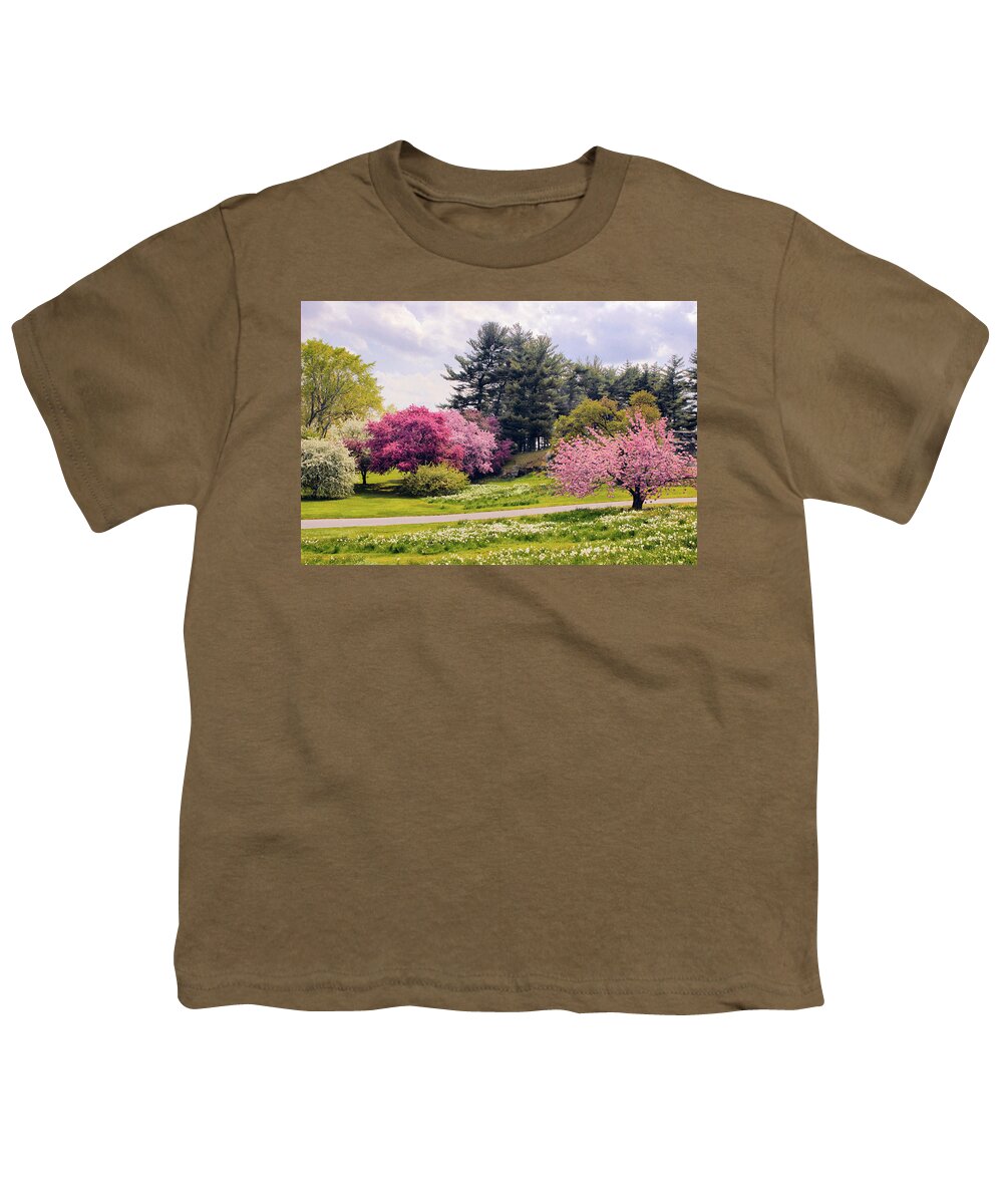 Spring Youth T-Shirt featuring the photograph Daffodils on a Hill by Jessica Jenney