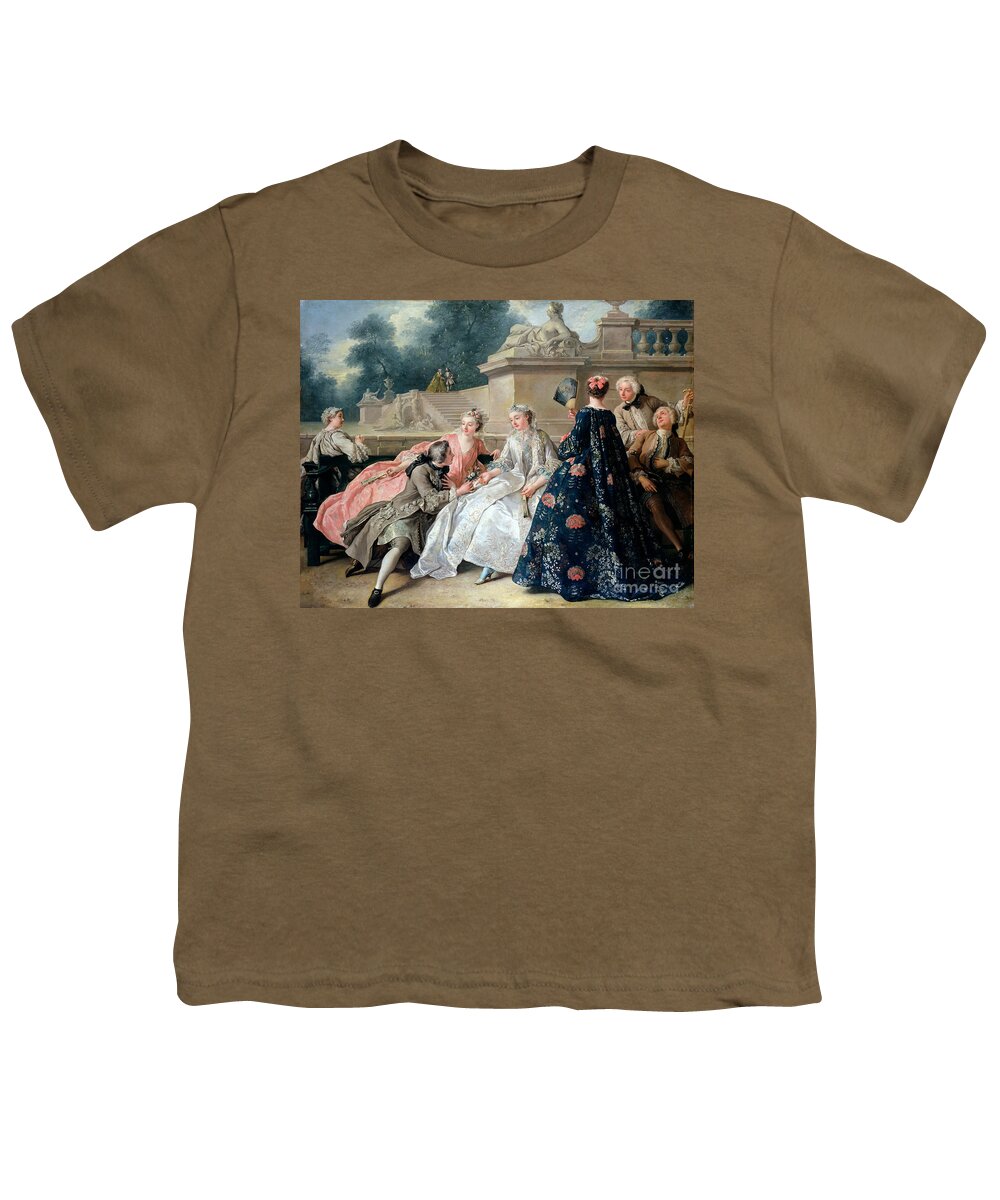Declaration Of Love Youth T-Shirt featuring the painting Declaration of Love by Jean Francois de Troy