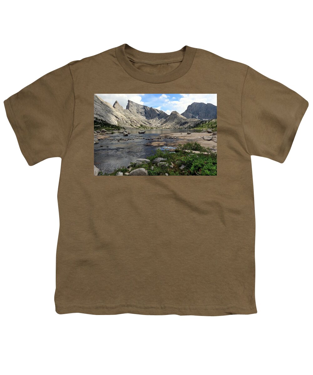 Wyoming Youth T-Shirt featuring the photograph Deep Lake and Temple Mountains by Brett Pelletier