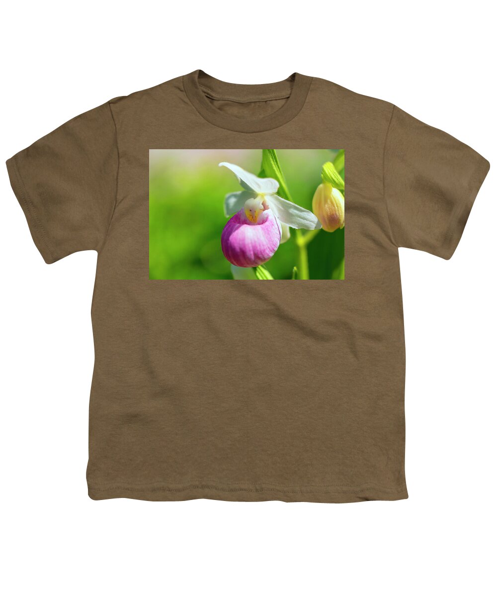 Showy Lady Slipper Youth T-Shirt featuring the photograph Delicate Lady by Nancy Dunivin