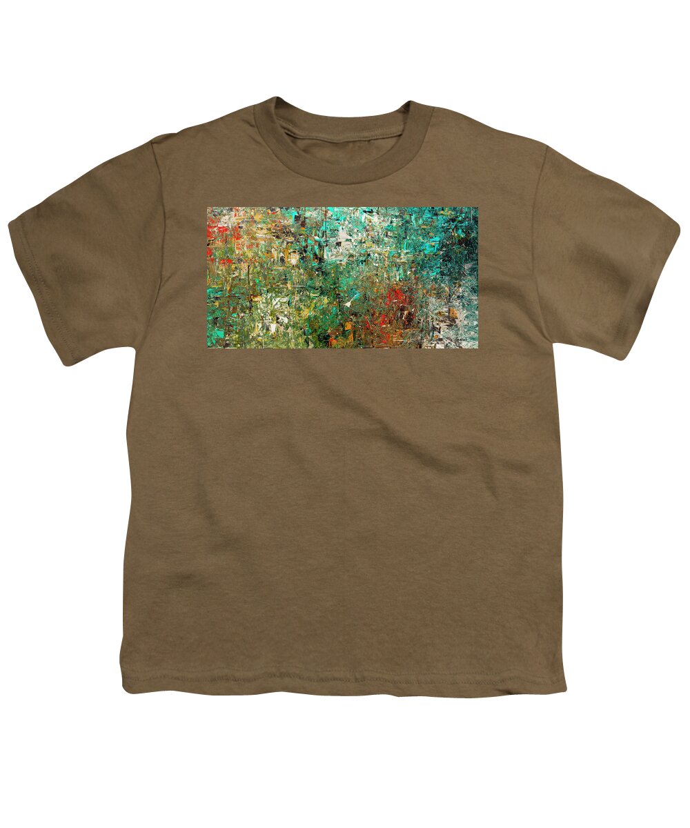 Abstract Paintings Youth T-Shirt featuring the painting Discovery - Abstract Art by Carmen Guedez