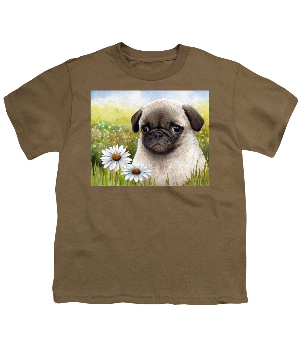 Dog Youth T-Shirt featuring the painting Dog 114 by Lucie Dumas