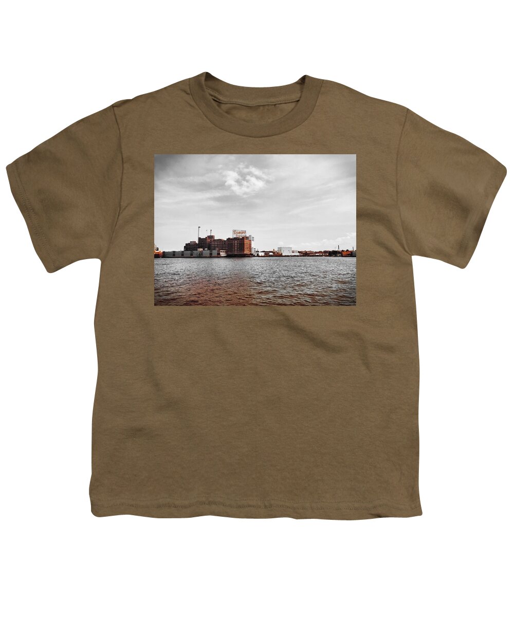 Baltimore Youth T-Shirt featuring the photograph Domino Sugar by Chris Montcalmo