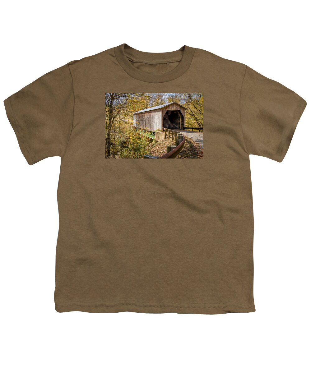 America Youth T-Shirt featuring the photograph Dover Covered Bridge by Jack R Perry