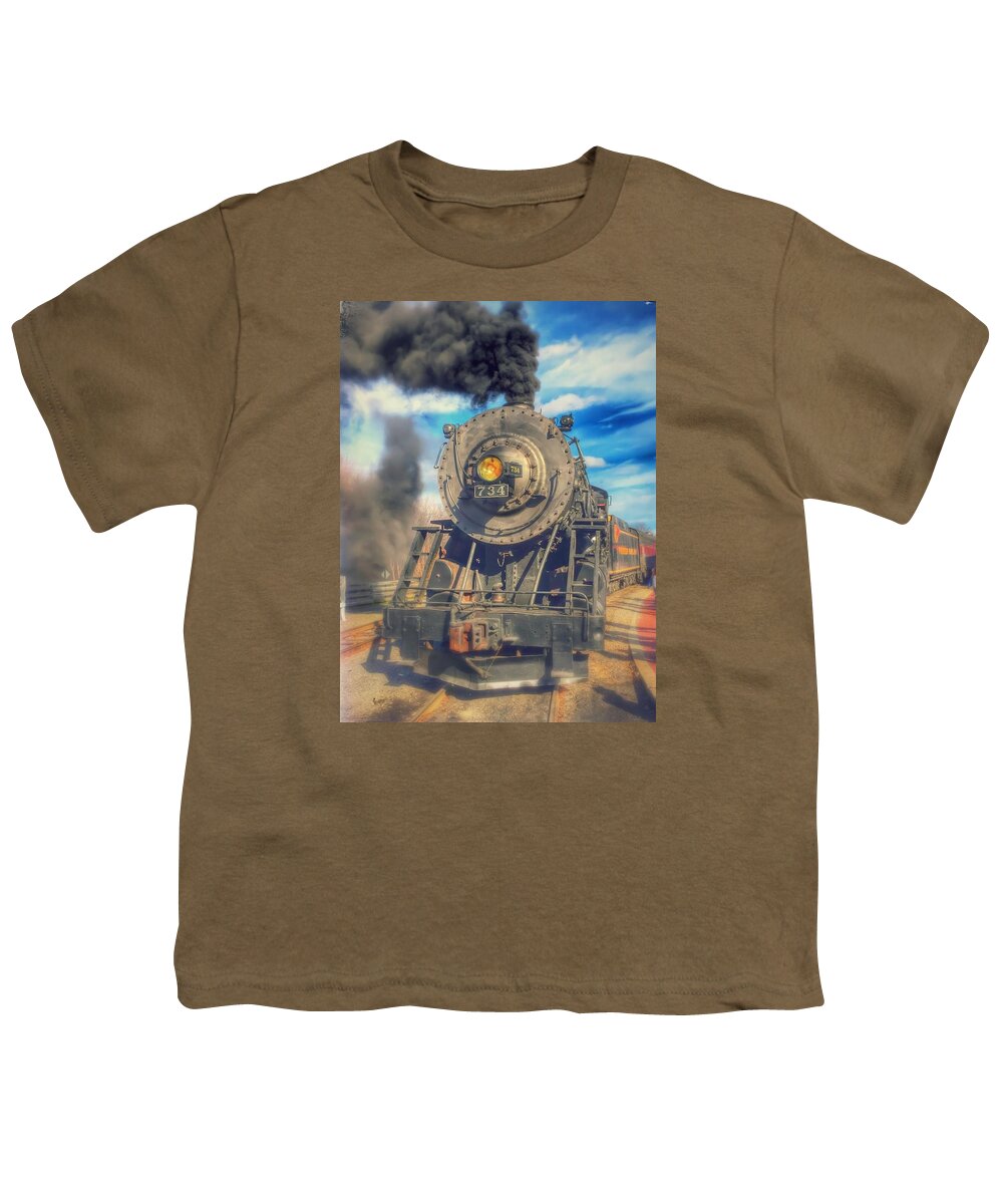 Train Youth T-Shirt featuring the photograph Dream Engine by Chris Montcalmo