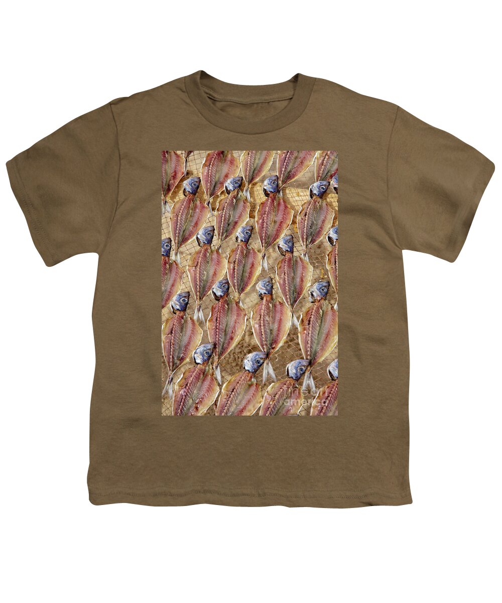 Abstract Youth T-Shirt featuring the photograph Drying Fish on a Rack by Heiko Koehrer-Wagner