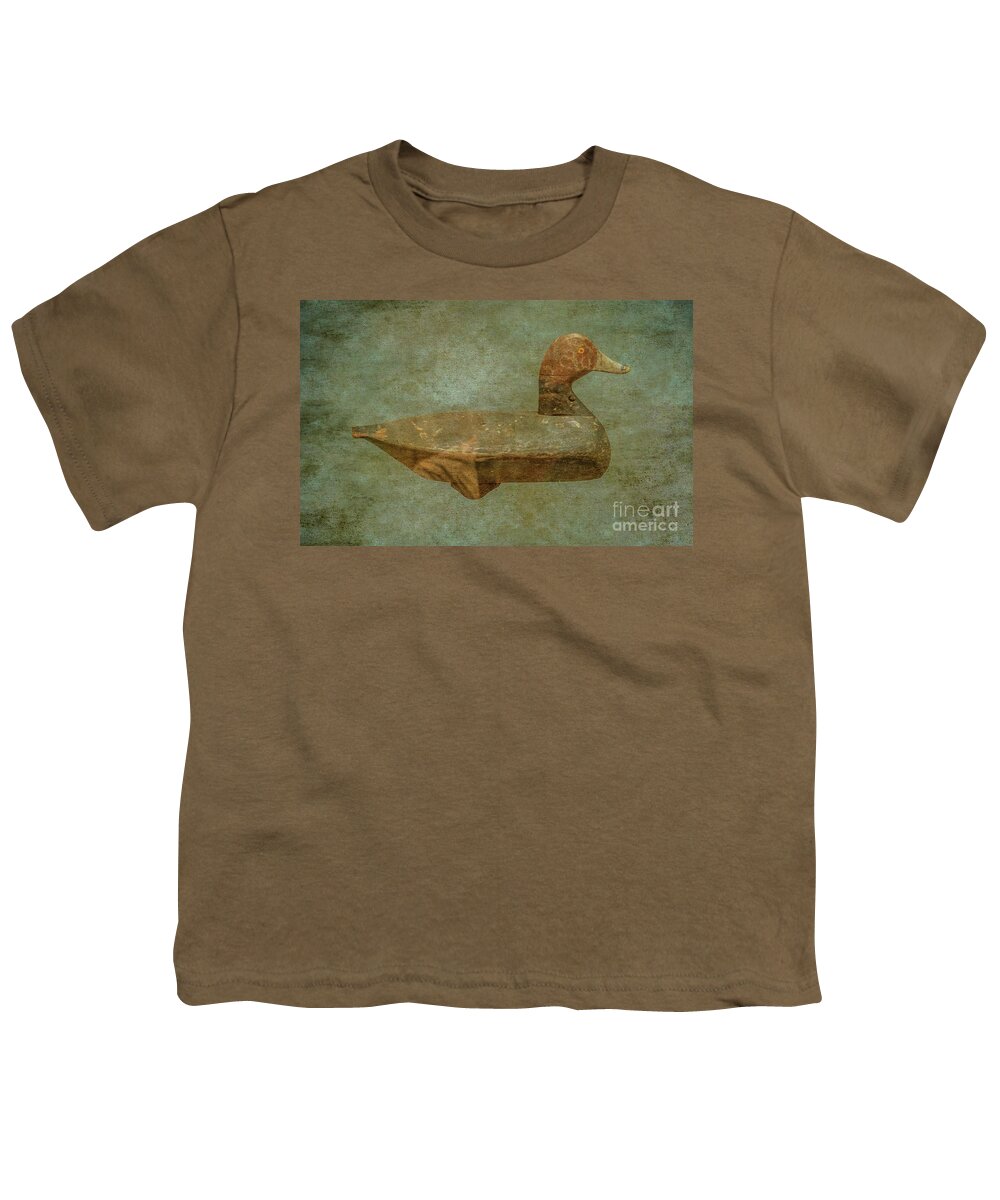 Duck Decoys On Brown Youth T-Shirt featuring the digital art Duck Decoy Number Two by Randy Steele