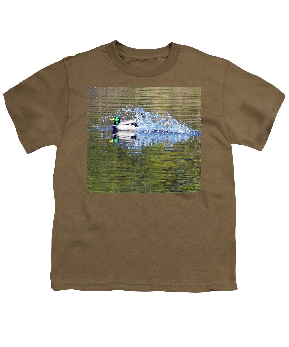 Duck Youth T-Shirt featuring the photograph Duck Splash Landing by Michele Avanti