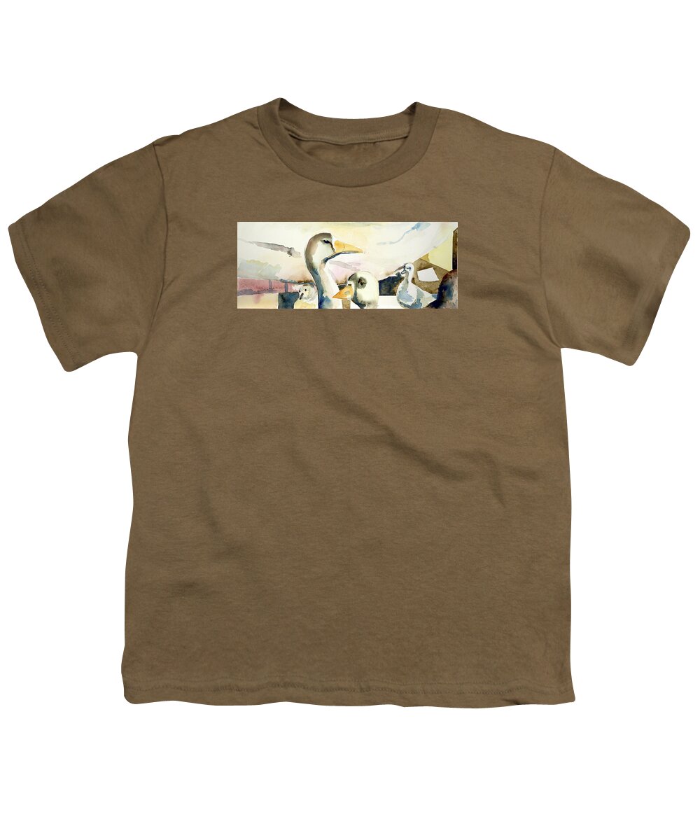  Youth T-Shirt featuring the painting Ducks and Geese by Kathleen Barnes