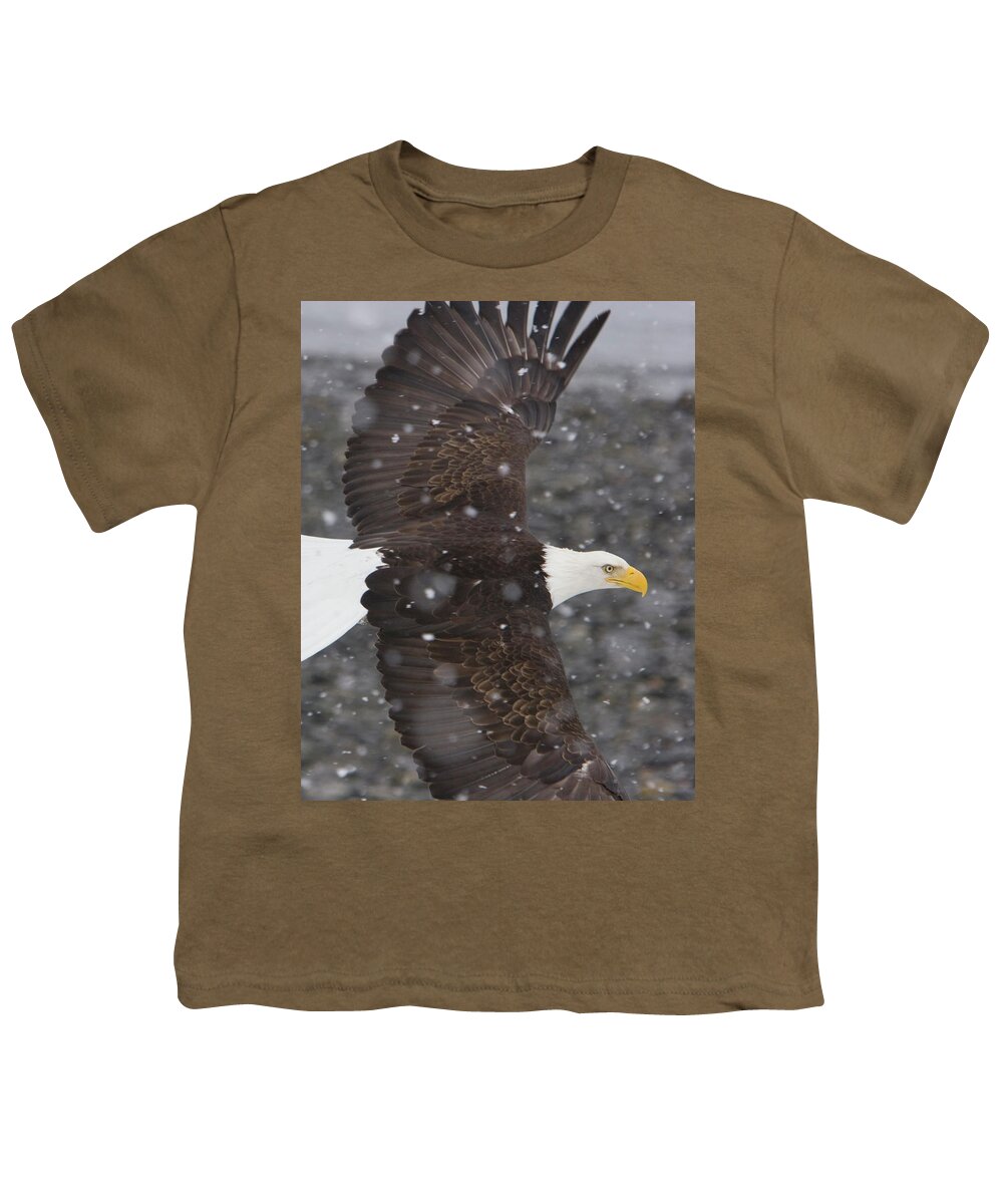 Eagle Youth T-Shirt featuring the photograph Eagle Wings by Mark Miller