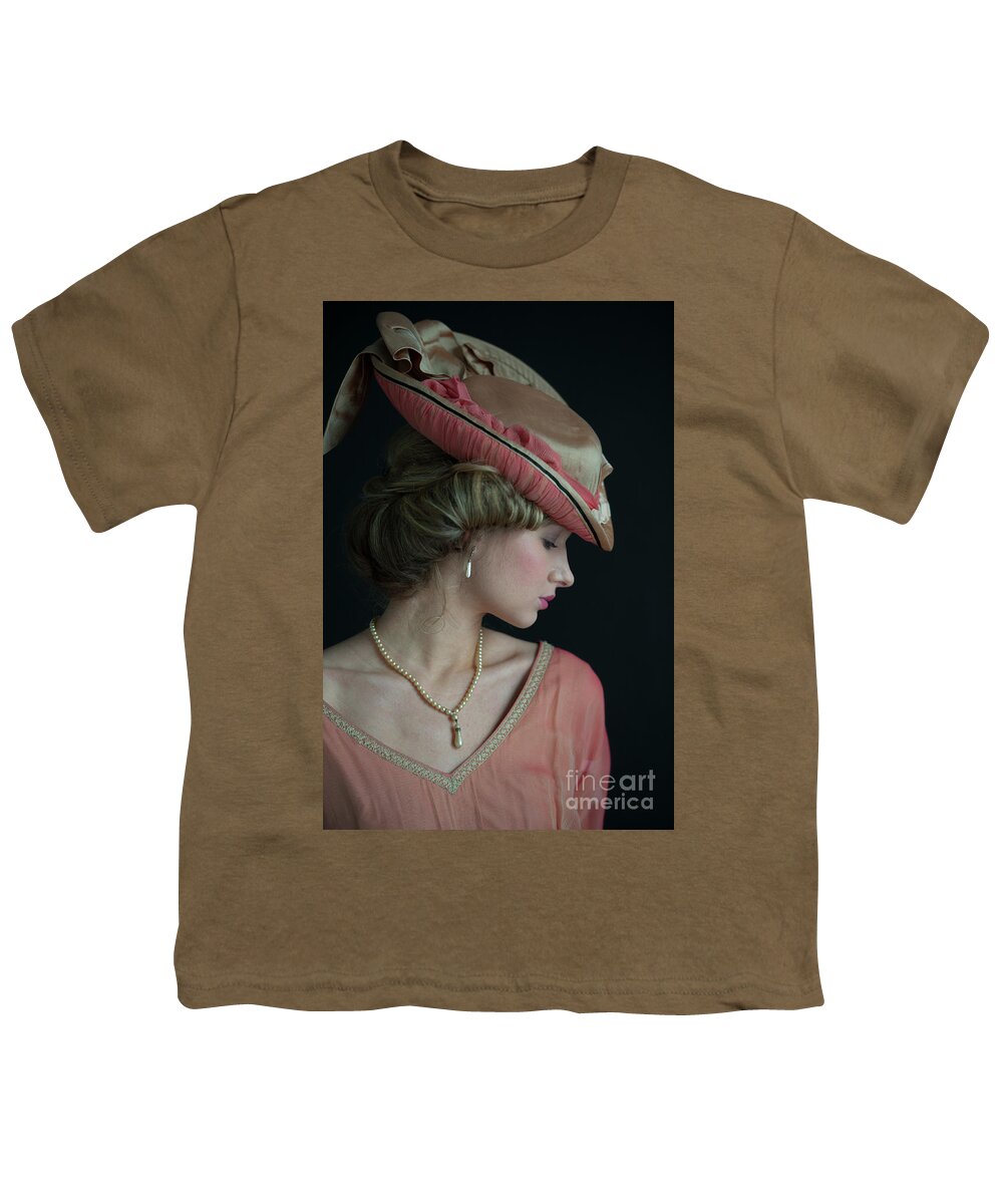 Edwardian Youth T-Shirt featuring the photograph Edwardian Woman Wearing A Hat by Lee Avison