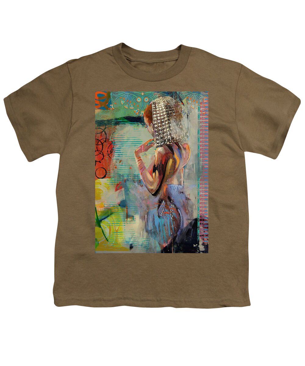 Egypt Youth T-Shirt featuring the painting Egyptian Culture 70 by Corporate Art Task Force