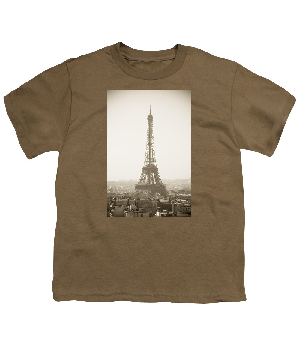 Paris Youth T-Shirt featuring the photograph Eiffel Tower in Paris by Lev Kaytsner