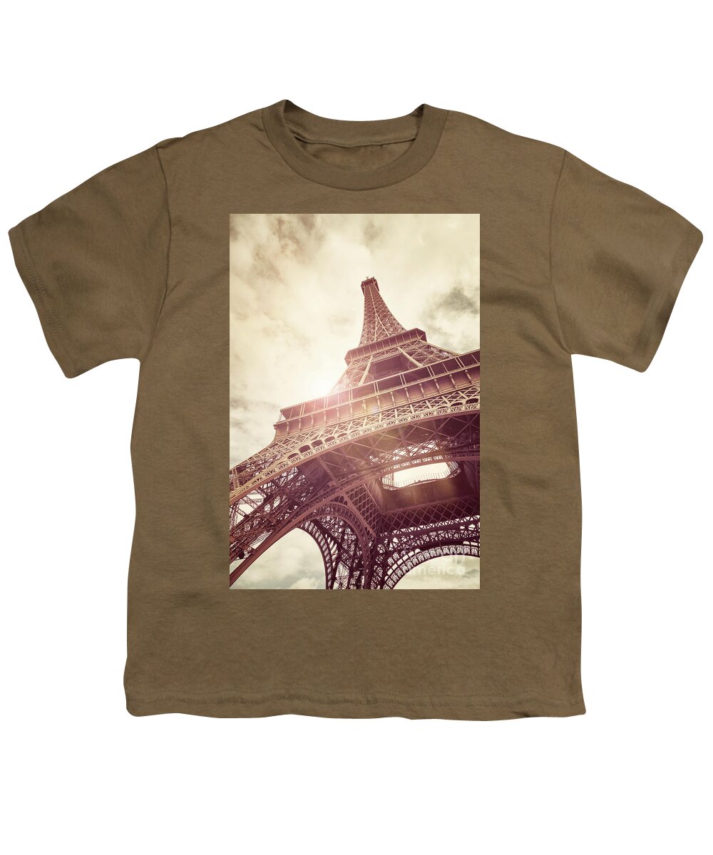 Eiffel Youth T-Shirt featuring the photograph Eiffel Tower in sunlight by Jane Rix