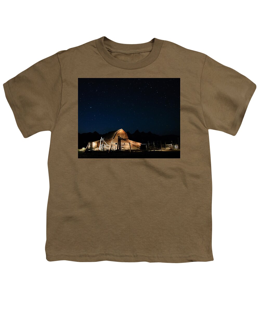 Moulton Barn Youth T-Shirt featuring the photograph Evening at Moulton Barn in the Tetons by Roberta Kayne