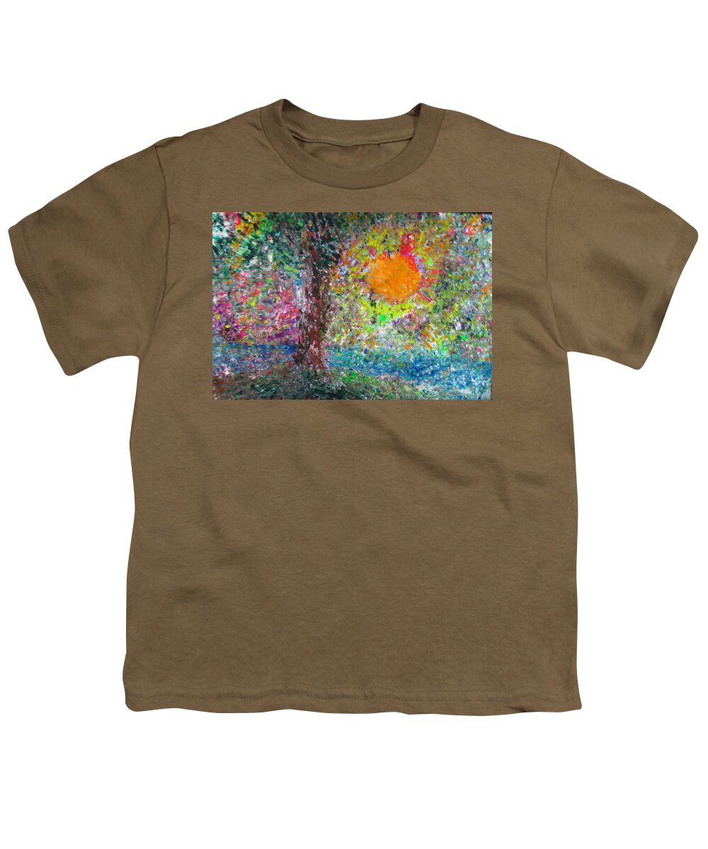 Playful Youth T-Shirt featuring the painting Fall Sun by Jacqueline Athmann