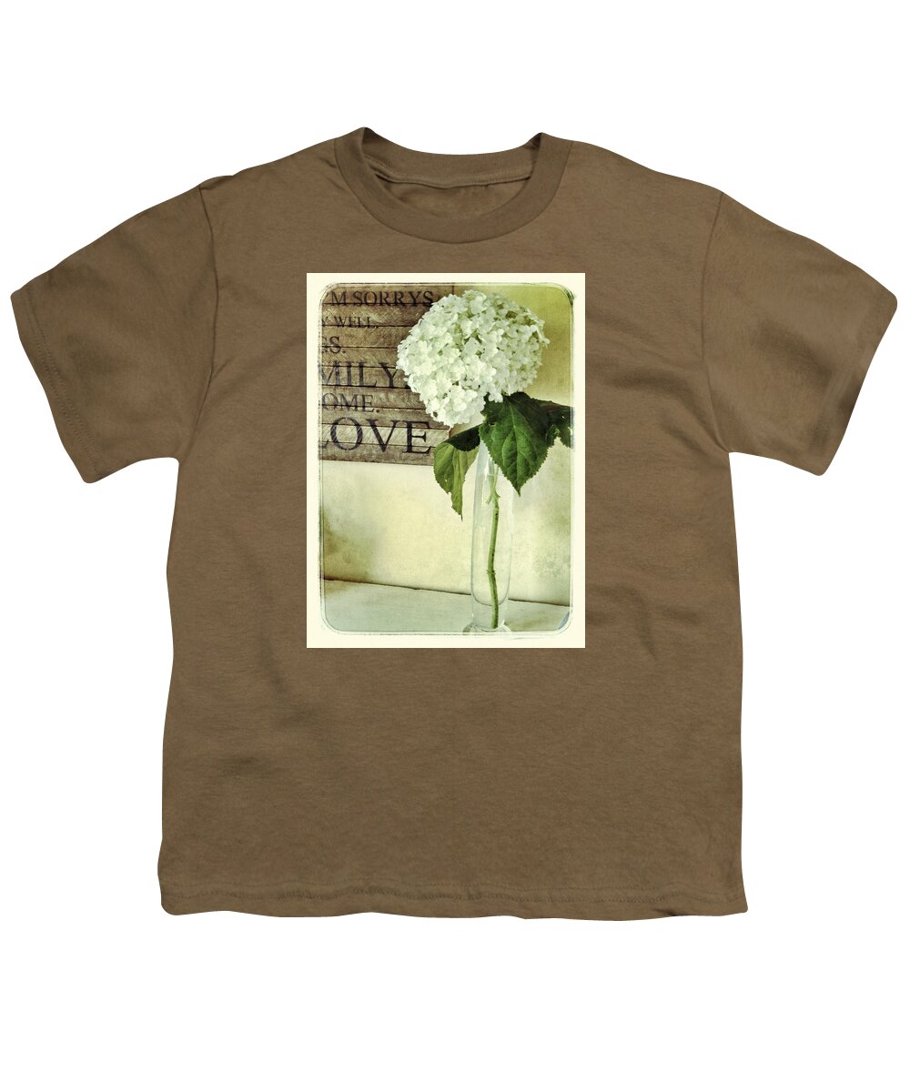 Hydrangea Youth T-Shirt featuring the photograph Family, Home, Love by Jill Love