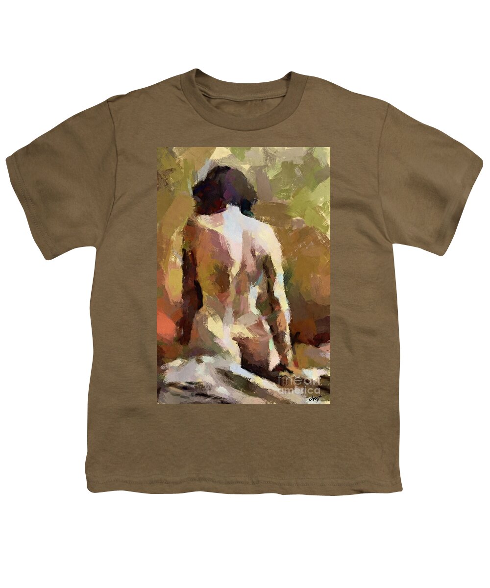 Female Youth T-Shirt featuring the painting Femme by Dragica Micki Fortuna