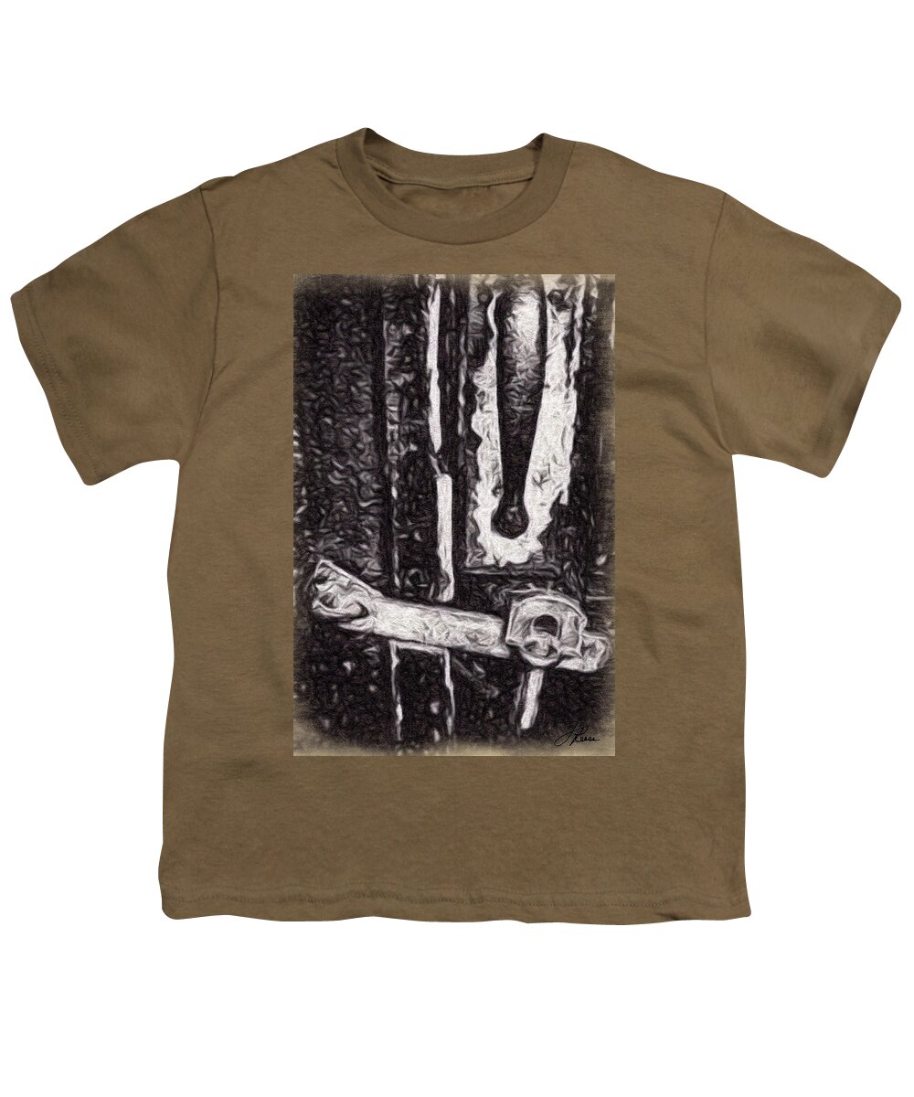 Blank And White Photograph Digital Art Vertical Image Youth T-Shirt featuring the photograph Final Closing by Joan Reese