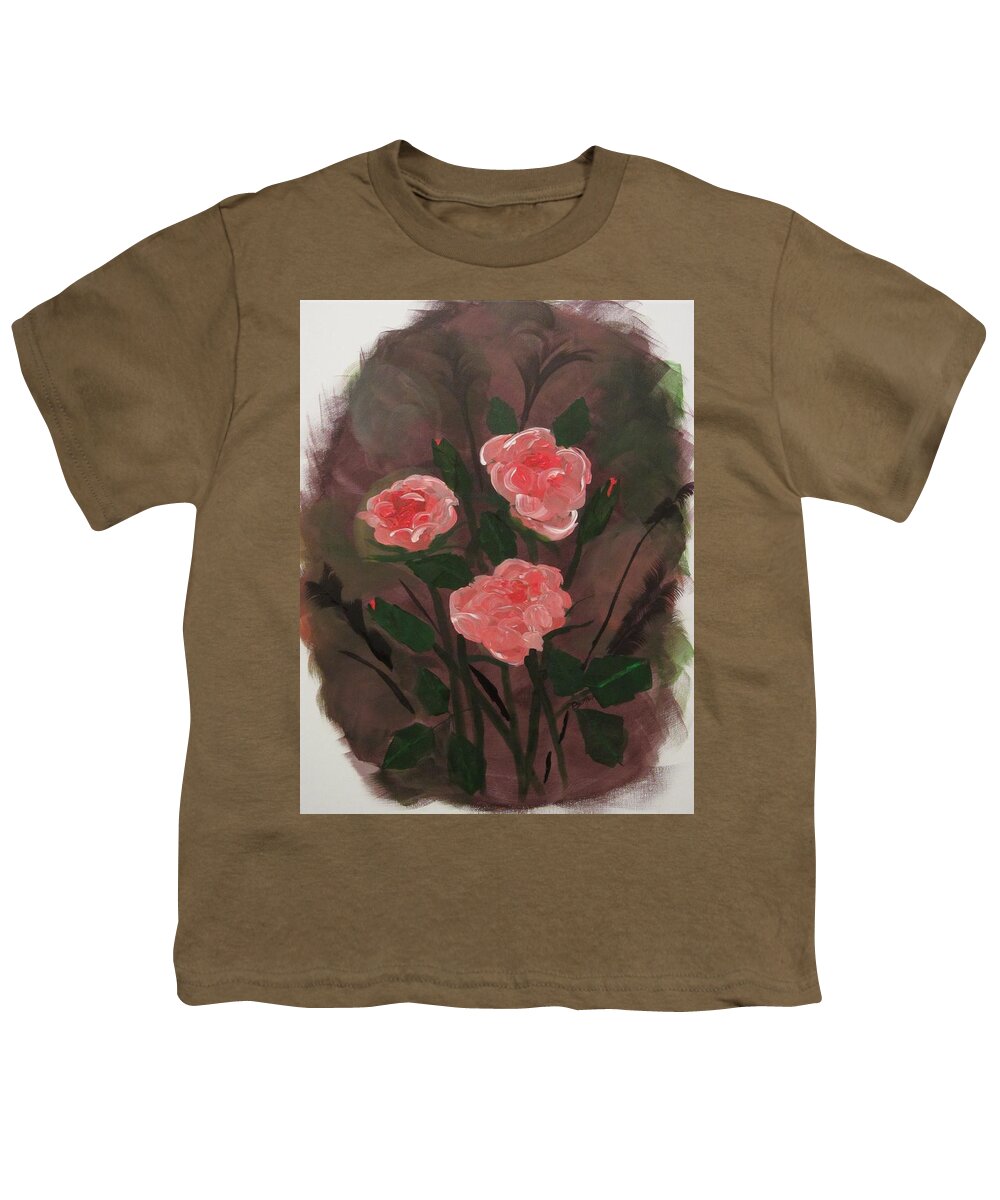 Rose Youth T-Shirt featuring the painting Floral art by David Bartsch