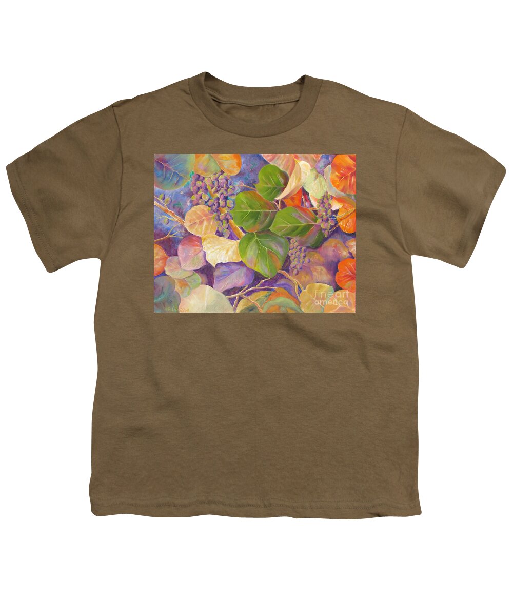 Florida Youth T-Shirt featuring the painting Florida Sea Grape Tree by Lisa Boyd