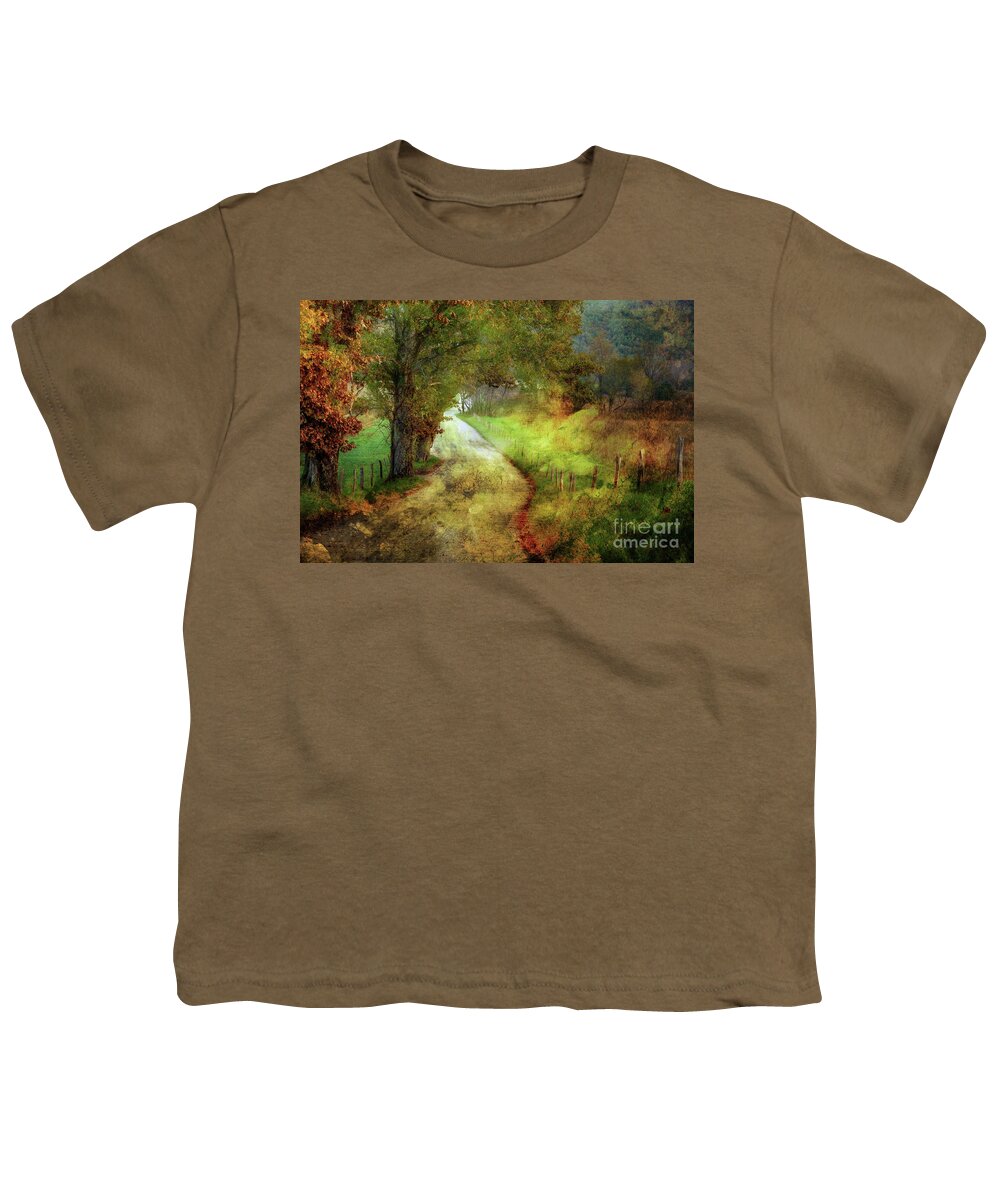 Country Lane Youth T-Shirt featuring the photograph Following My Vision by Michael Eingle