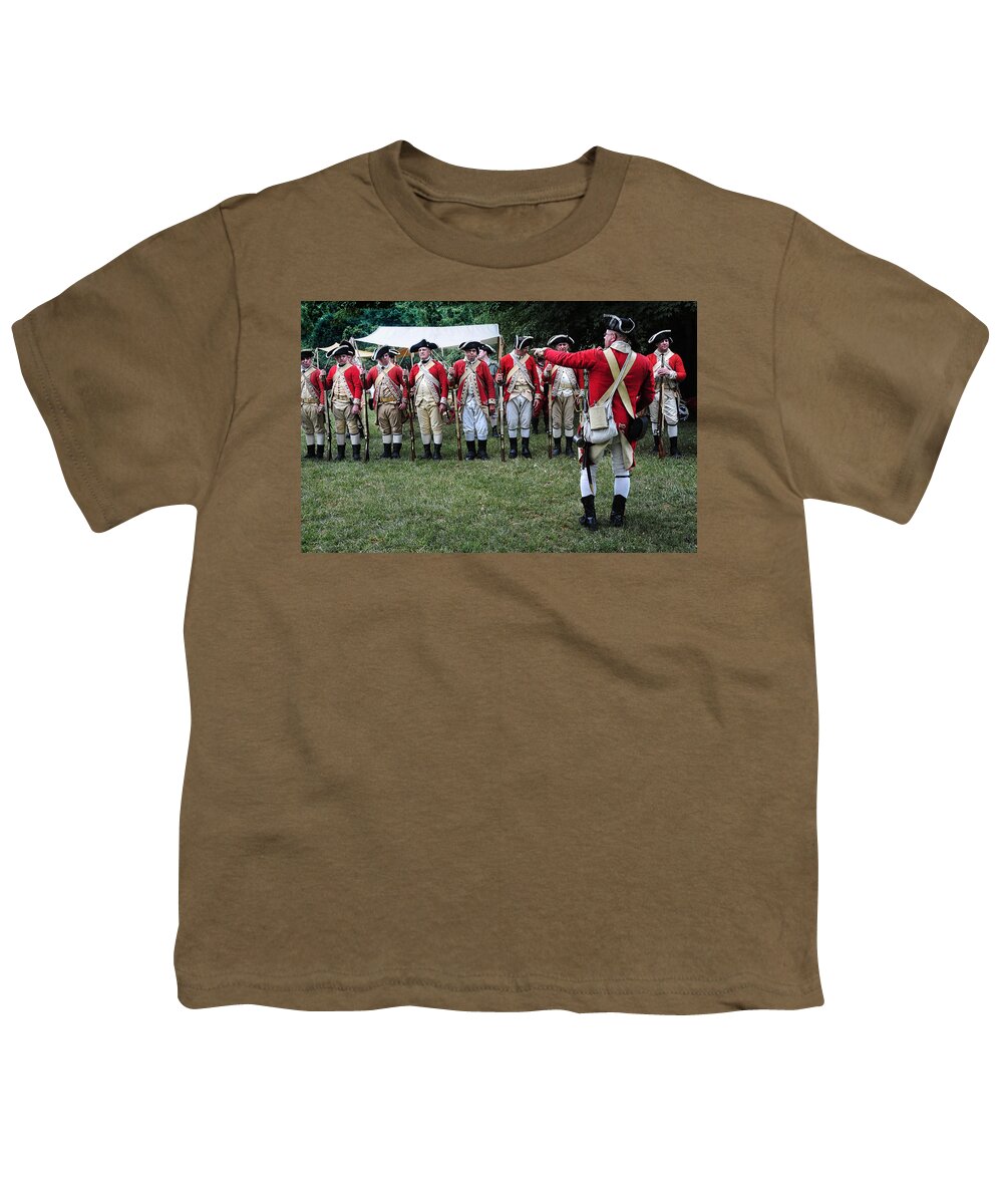American Revolution Youth T-Shirt featuring the photograph Forming A Line by Dave Mills
