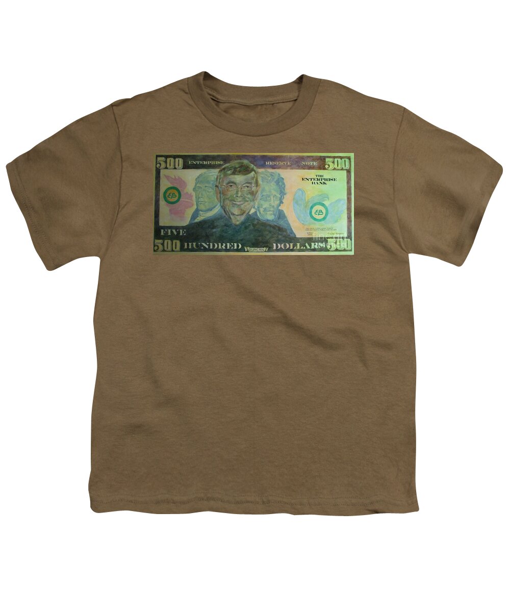 Money Youth T-Shirt featuring the painting Funny Money by Claire Gagnon