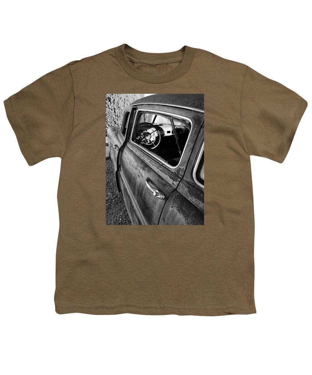 Old Car Youth T-Shirt featuring the photograph Ghost Driver by Brad Hodges