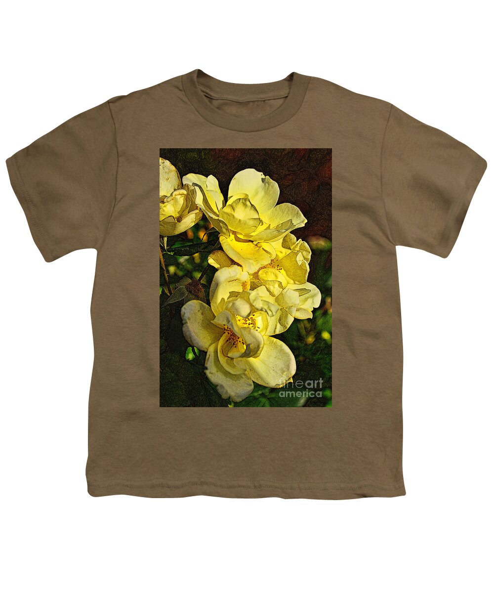 Rose Youth T-Shirt featuring the photograph Golden Oldie Sunset Rose by Miriam Danar