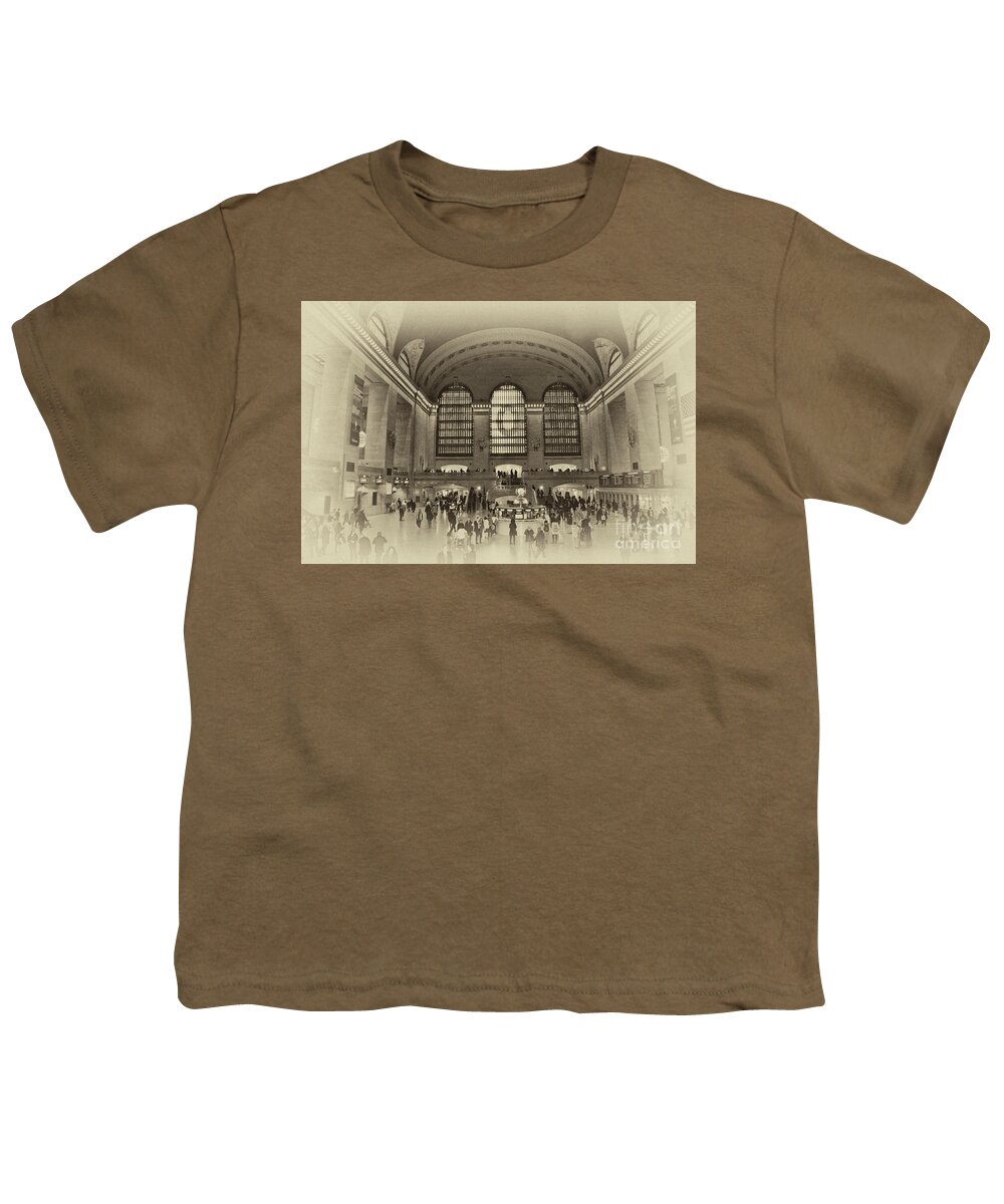 Grand Central Station Youth T-Shirt featuring the photograph Grand Central Terminal Vintage by Steve Purnell