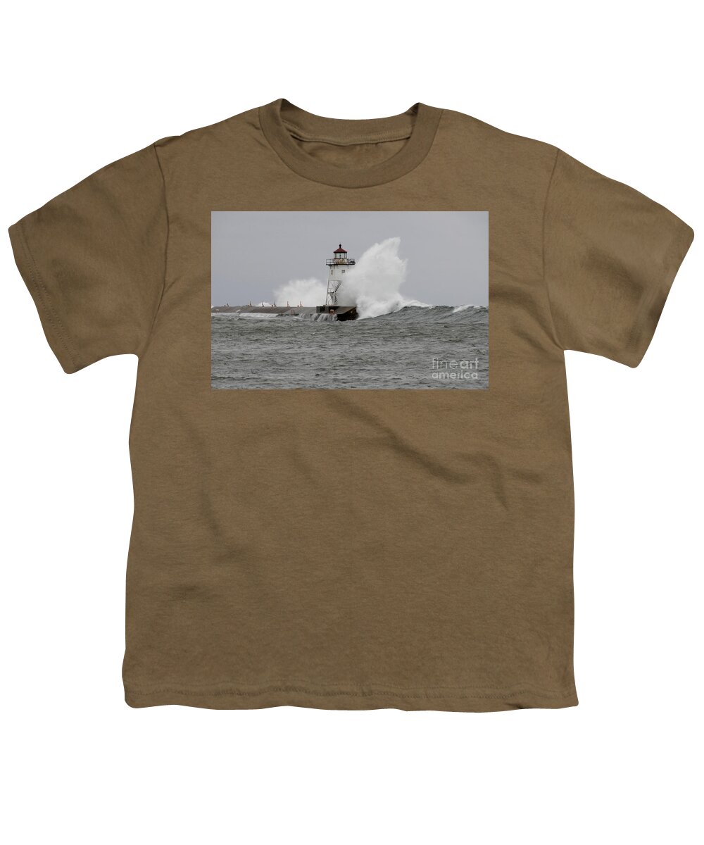 Lighthouse Youth T-Shirt featuring the photograph Grand Marais Lighthouse by Sandra Updyke