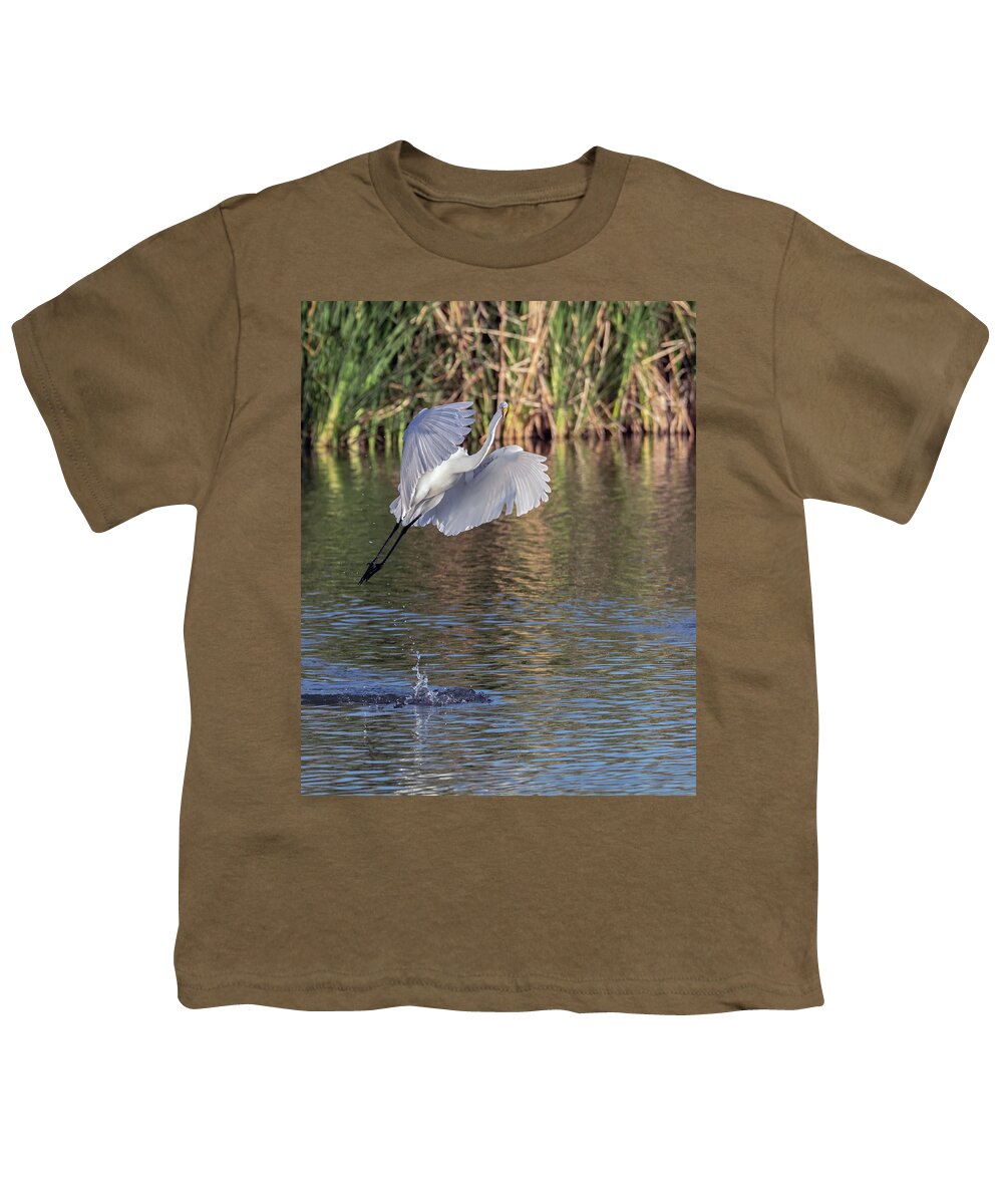 Great Youth T-Shirt featuring the photograph Great Egret 5907-021018-2cr by Tam Ryan