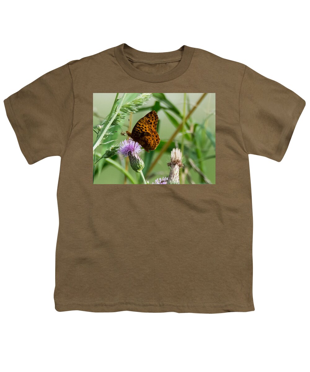 Great Spangled Fritillary Youth T-Shirt featuring the photograph Great Spangled Fritillary by Holden The Moment