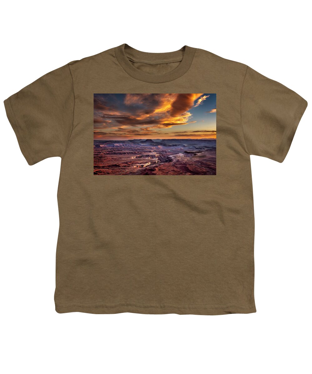 Utah Youth T-Shirt featuring the photograph Green River Overlook at Sunset by Michael Ash
