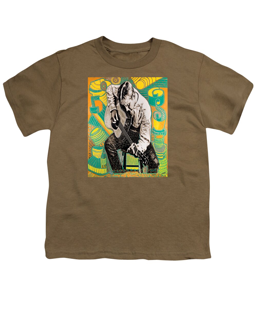 Guitar Player Youth T-Shirt featuring the painting Guitar Lover by Steve Ladner