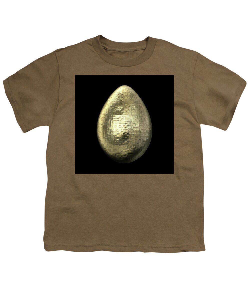 Series Youth T-Shirt featuring the digital art Hammered Gold Egg by Hakon Soreide