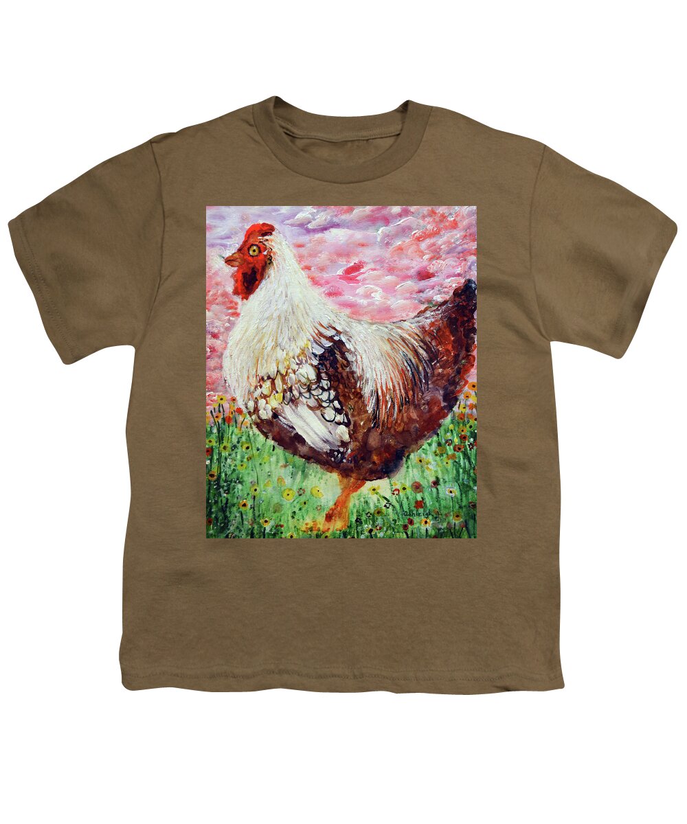 Happy Chicken Youth T-Shirt featuring the painting Happy Chicken by Ashleigh Dyan Bayer
